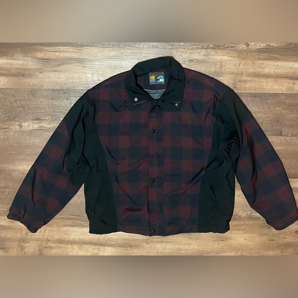 Forresters Outerwear Men's Plaid Pullover Windbreaker Jacket Golf Medium